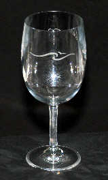engraved Glass Ocean Wave Small