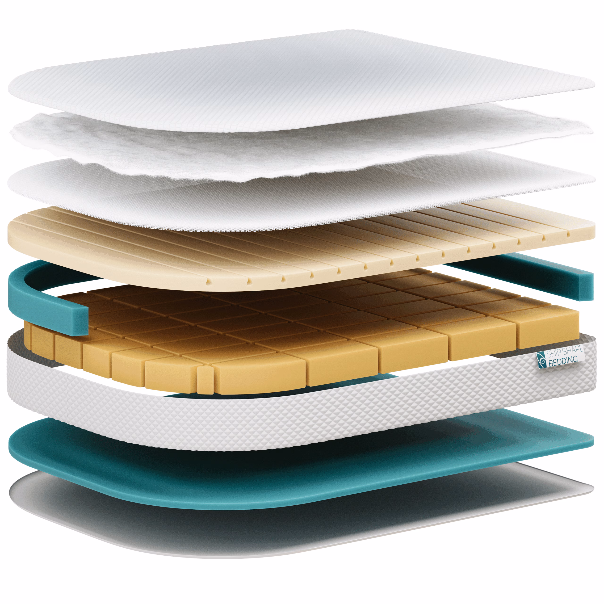 Bespoke Luxury Marine+ Hybrid Foam Mattress Layers lightweight orthopaedic mattress for yachts and boats