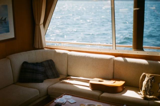 boat upholstery, saloon sofa, boat interior