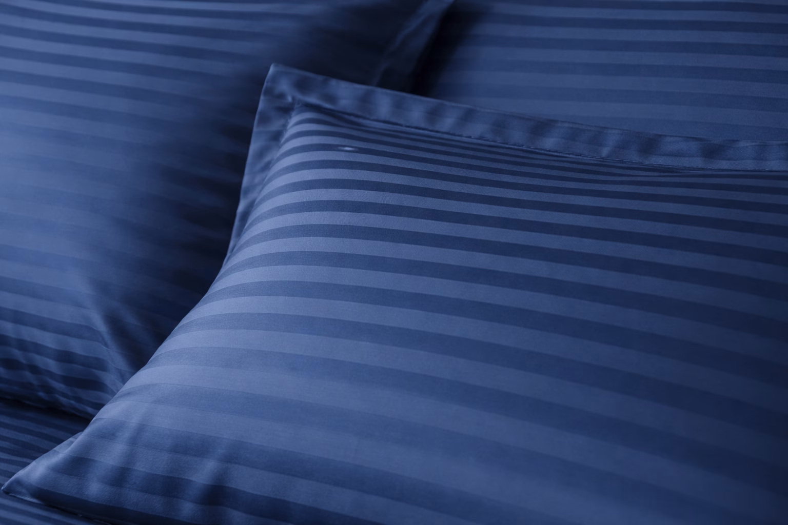 luxury satin stripe navy fabric